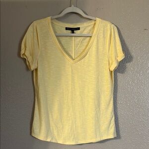 White House Black Market Yellow V-Neck